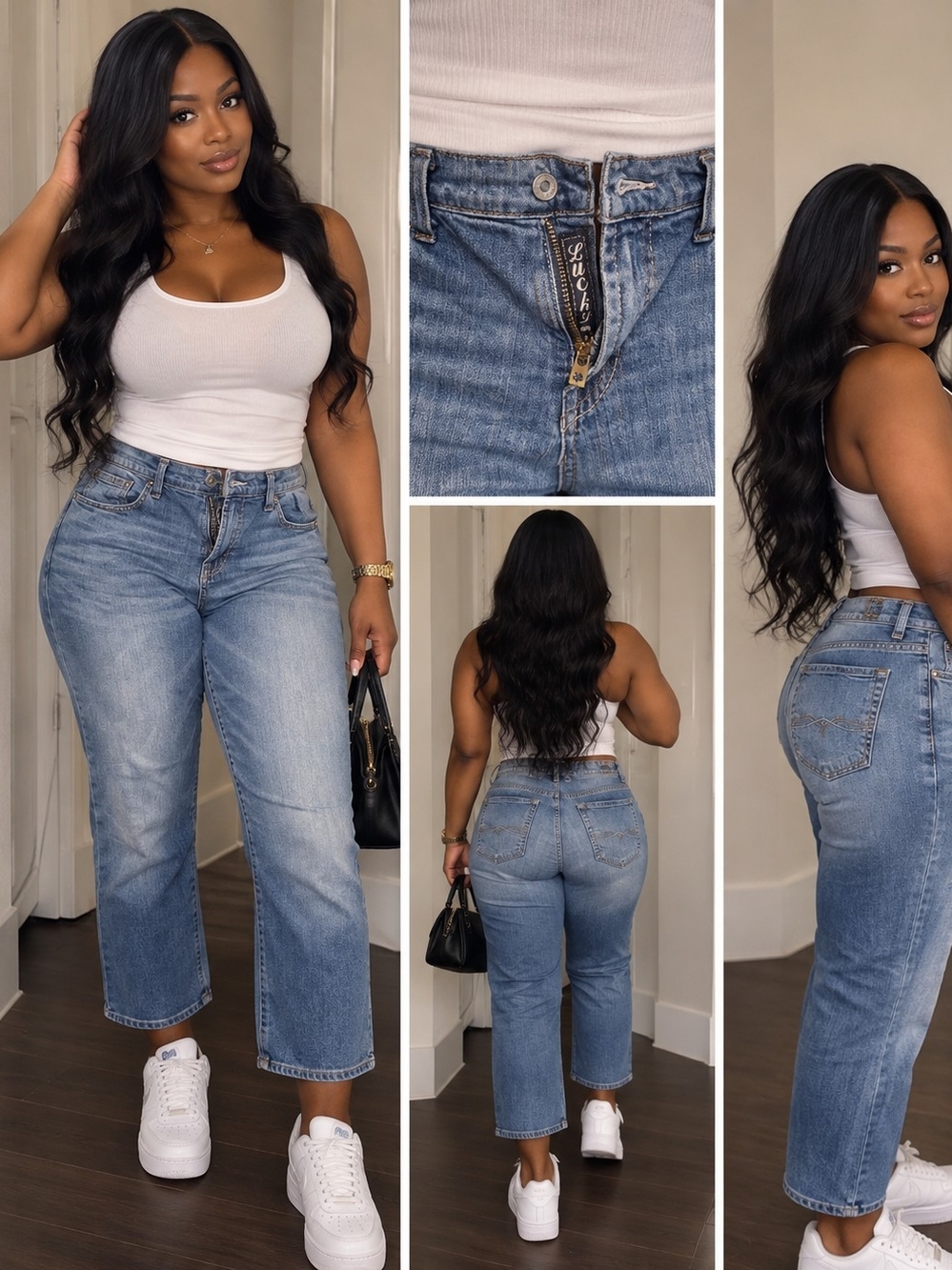 Lucky Brand Light Blue Cropped High-Rise Jeans